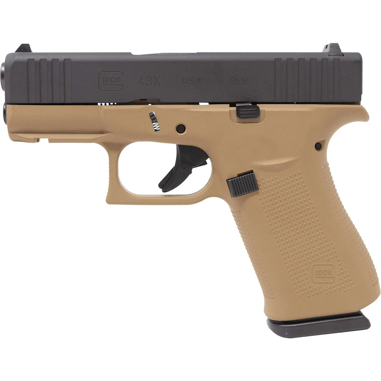 Glock 43X FDE Frame Black Slide 9MM Pistol