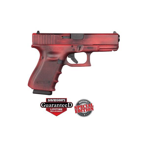 Glock 19 Gen4 Red Battleworn Pistol