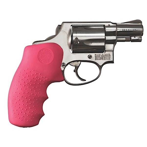 HOGUE S&W J-FRAME PINK RUBBER GRIP