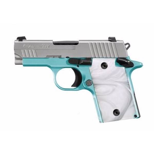 SIG SAUER P938 ROBINS EGG BLUE SLITE 9MM PISTOL