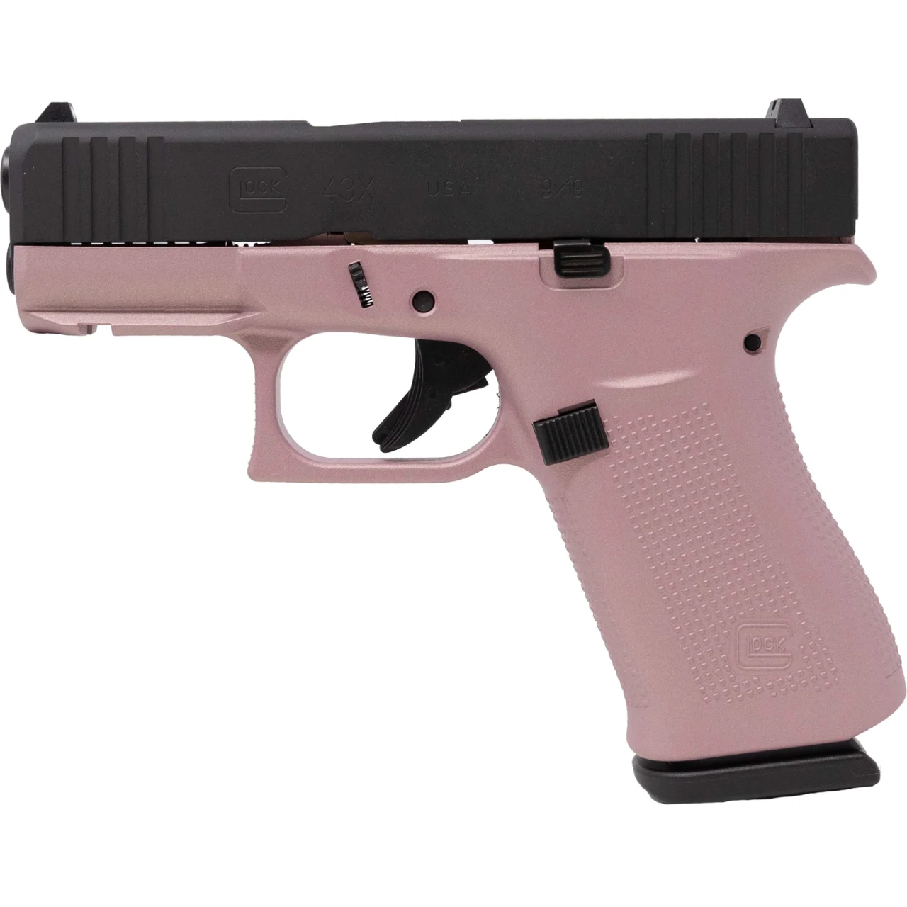 GLOCK 43X PINK BLACK SLIDE 9MM 10 ROUND PISTOL