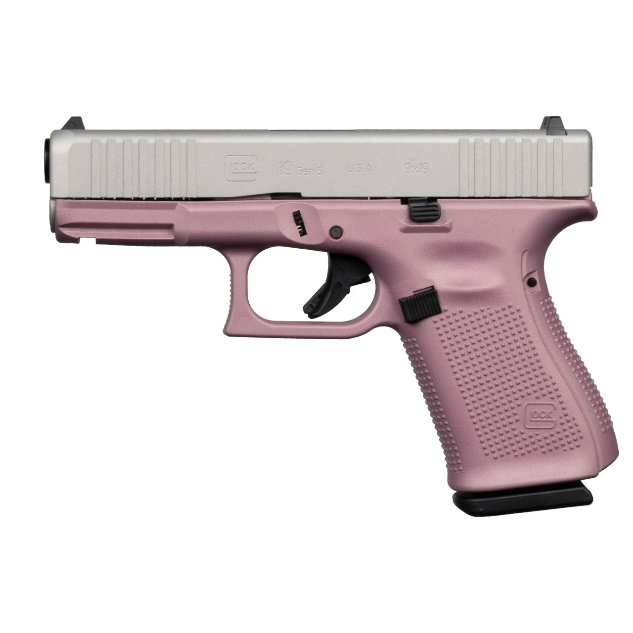 Glock 19 Gen5 Pink and Stainless 9mm Pistol