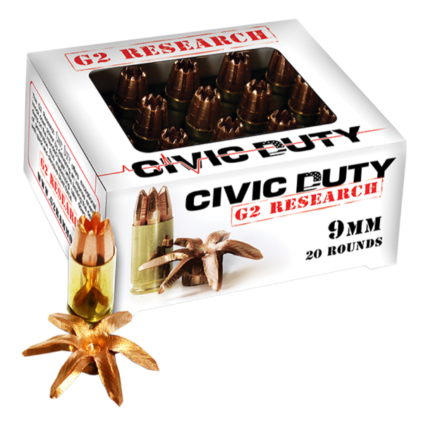 G2 Research Civic Duty 9mm 100Gr 20 Rd Ammo