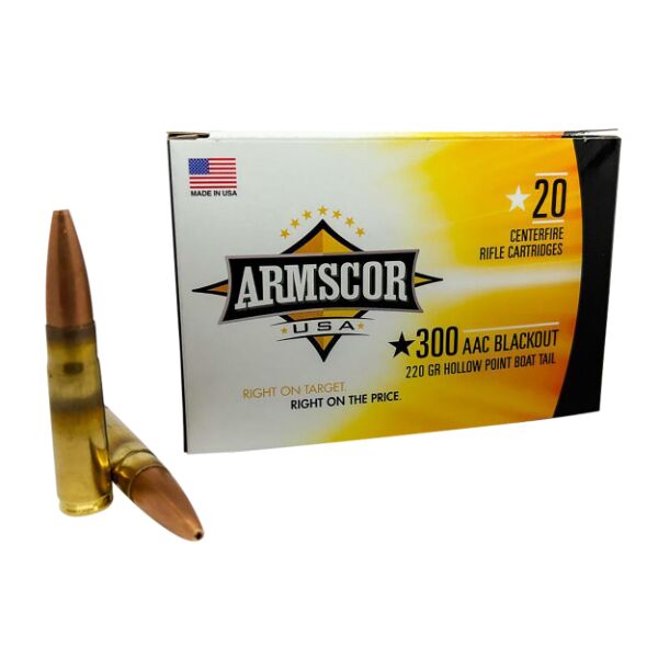 Armscor 300 BlackOut 220GR HPBT 20 Rounds Ammunition - One Stop Firearms